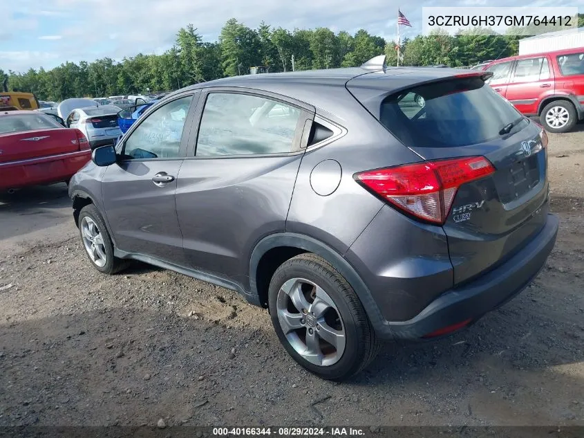 2016 Honda Hr-V Lx VIN: 3CZRU6H37GM764412 Lot: 40166344