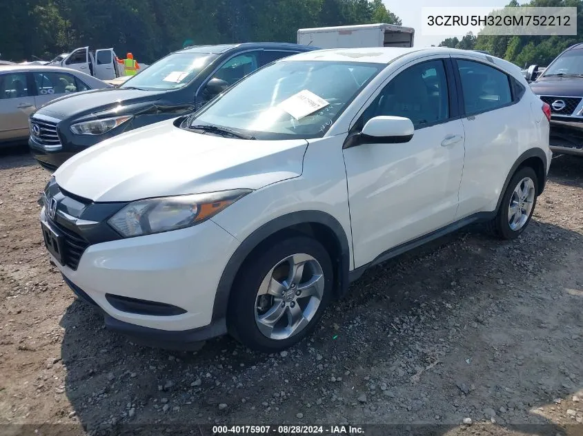 3CZRU5H32GM752212 2016 Honda Hr-V Lx