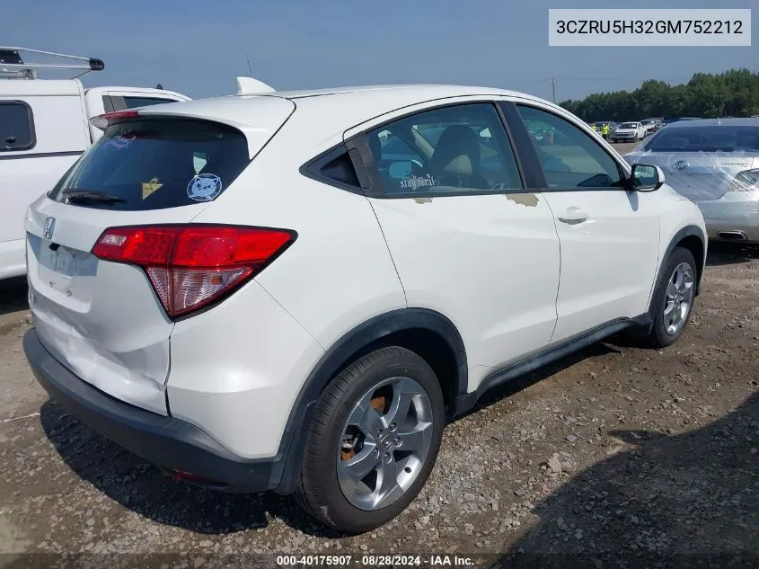 3CZRU5H32GM752212 2016 Honda Hr-V Lx