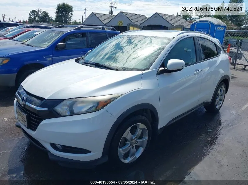 3CZRU6H78GM742521 2016 Honda Hr-V Ex-L