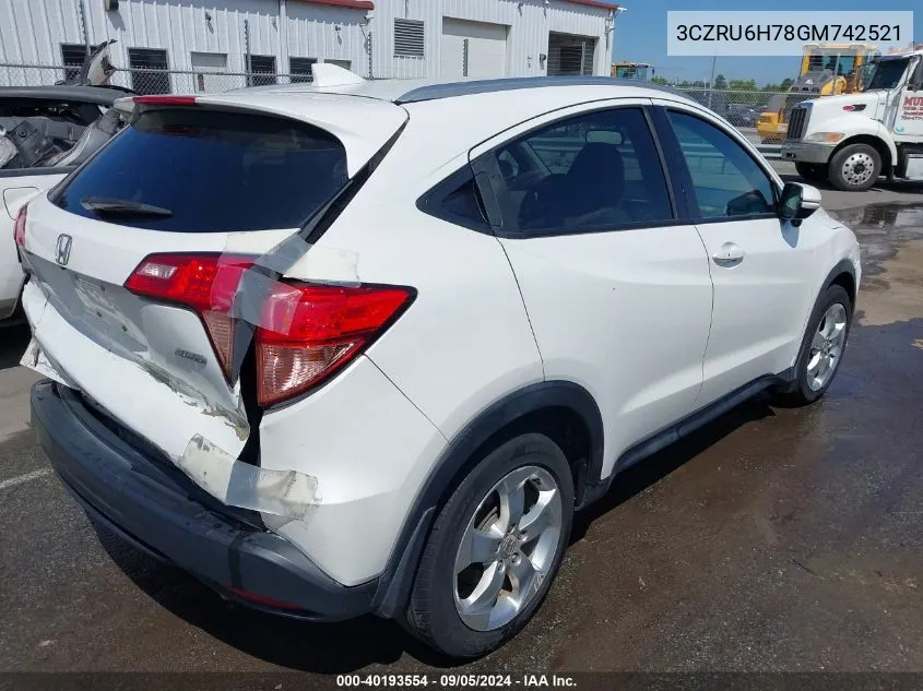 2016 Honda Hr-V Ex-L VIN: 3CZRU6H78GM742521 Lot: 40193554