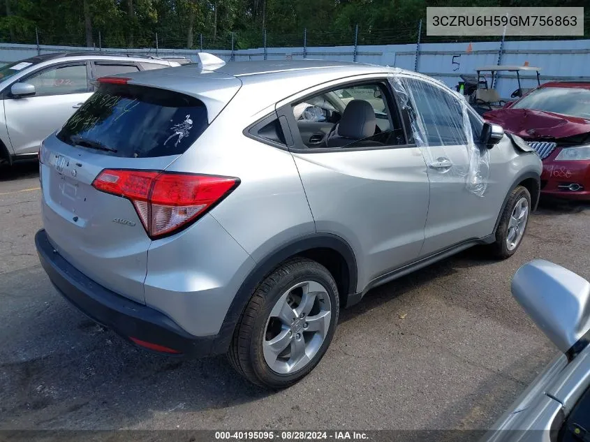 2016 Honda Hr-V Ex VIN: 3CZRU6H59GM756863 Lot: 40195095