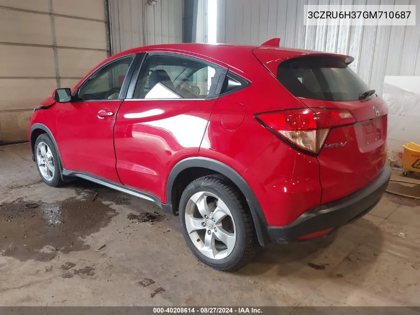 2016 Honda Hr-V Lx VIN: 3CZRU6H37GM710687 Lot: 40208614