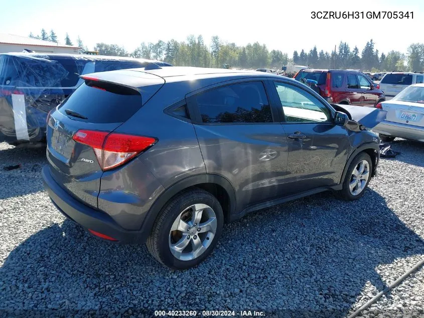 2016 Honda Hr-V Lx VIN: 3CZRU6H31GM705341 Lot: 40233260