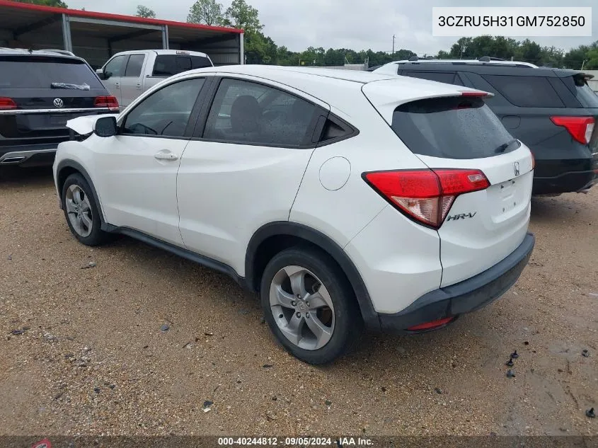 3CZRU5H31GM752850 2016 Honda Hr-V Lx