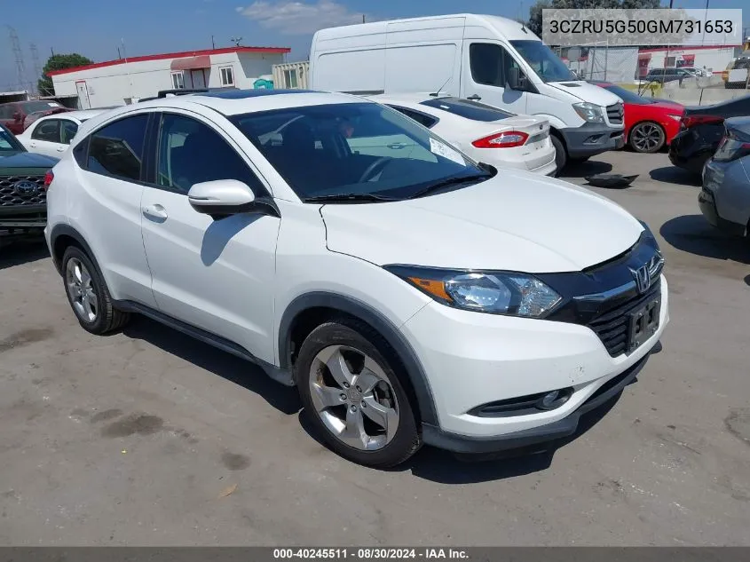 2016 Honda Hr-V Ex VIN: 3CZRU5G50GM731653 Lot: 40245511