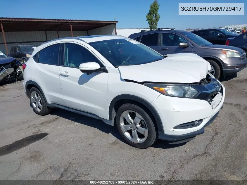 3CZRU5H70GM729417 2016 Honda Hr-V Ex-L