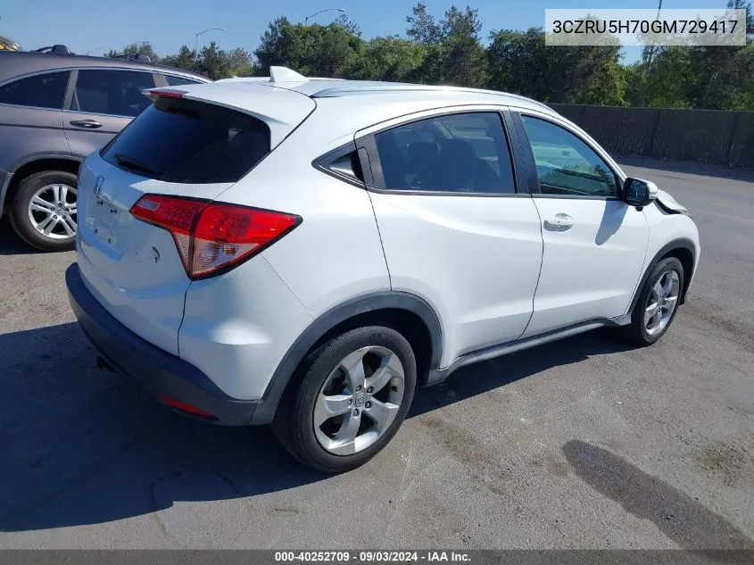 3CZRU5H70GM729417 2016 Honda Hr-V Ex-L