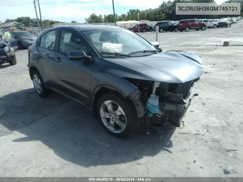 2016 Honda Hr-V Lx VIN: 3CZRU5H38GM745121 Lot: 40260318