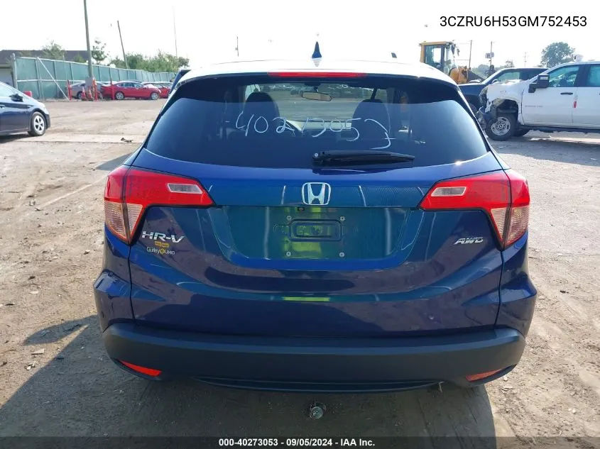 3CZRU6H53GM752453 2016 Honda Hr-V Ex