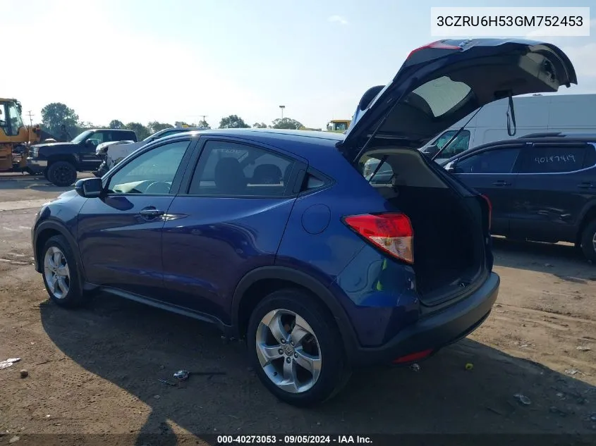 3CZRU6H53GM752453 2016 Honda Hr-V Ex