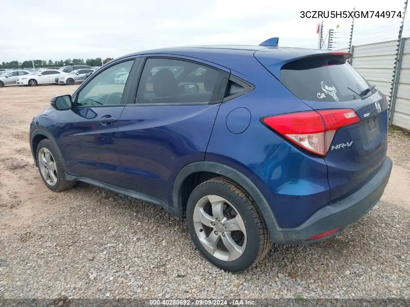 3CZRU5H5XGM744974 2016 Honda Hr-V Ex