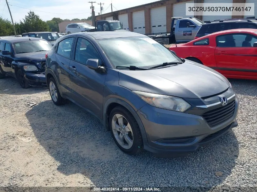 2016 Honda Hr-V Lx VIN: 3CZRU5G37GM746147 Lot: 40302414