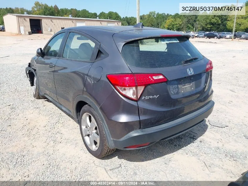 2016 Honda Hr-V Lx VIN: 3CZRU5G37GM746147 Lot: 40302414