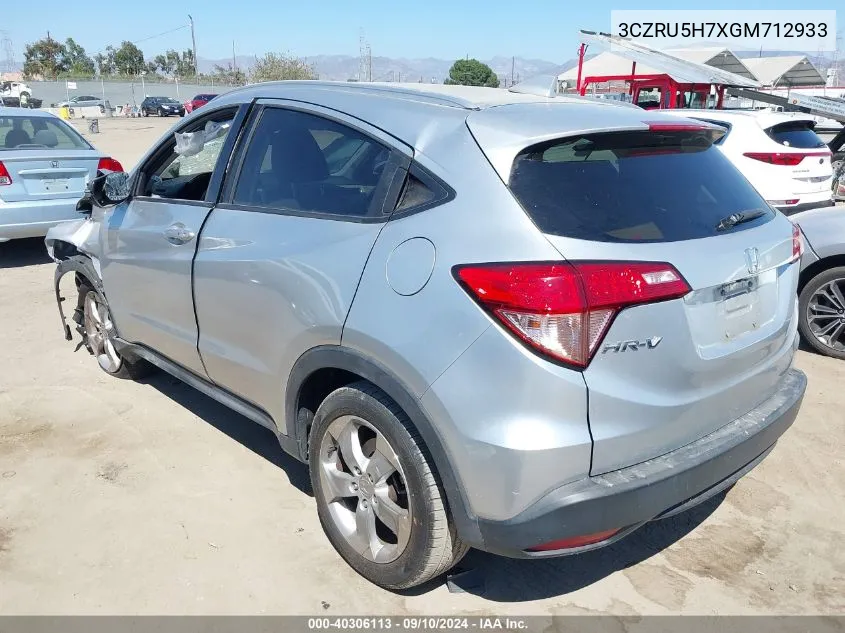 3CZRU5H7XGM712933 2016 Honda Hr-V Ex-L