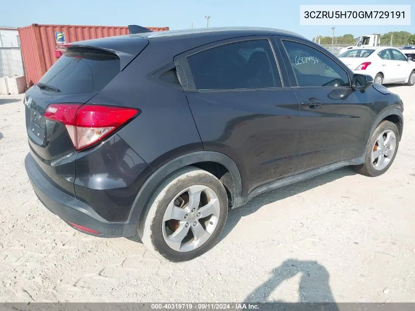 3CZRU5H70GM729191 2016 Honda Hr-V Ex-L