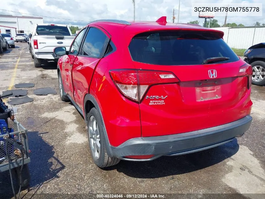 3CZRU5H78GM755778 2016 Honda Hr-V Exl