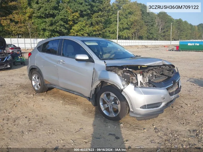 2016 Honda Hr-V Lx VIN: 3CZRU5H36GM709122 Lot: 40337623