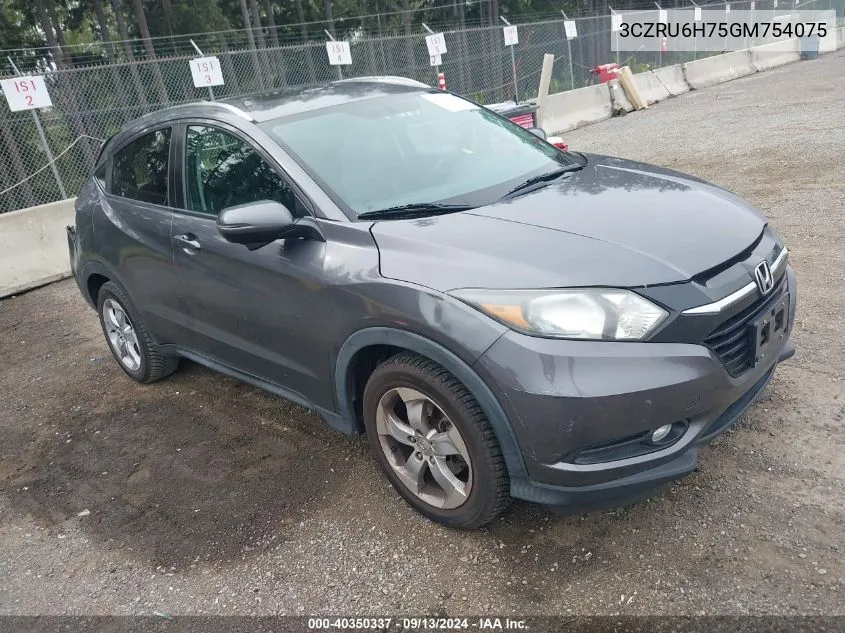 2016 Honda Hr-V Ex-L VIN: 3CZRU6H75GM754075 Lot: 40350337