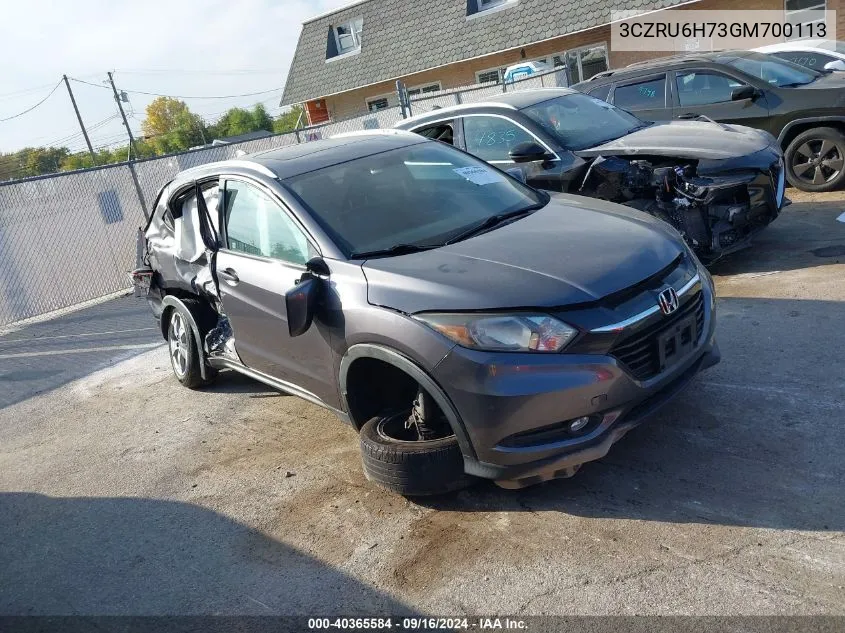 3CZRU6H73GM700113 2016 Honda Hr-V Ex-L