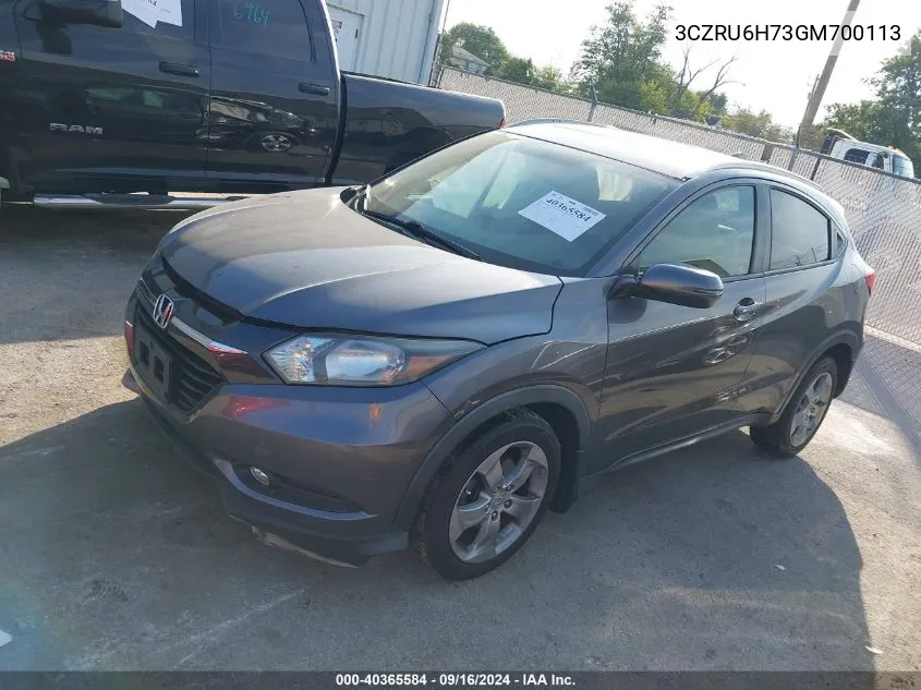 3CZRU6H73GM700113 2016 Honda Hr-V Ex-L