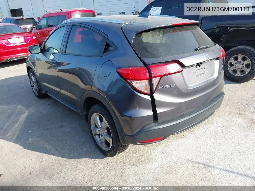 3CZRU6H73GM700113 2016 Honda Hr-V Ex-L