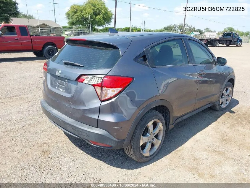 2016 Honda Hr-V Lx VIN: 3CZRU5H36GM722825 Lot: 40553498