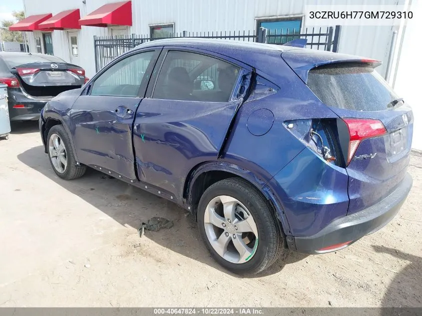 2016 Honda Hr-V Ex-L VIN: 3CZRU6H77GM729310 Lot: 40647824