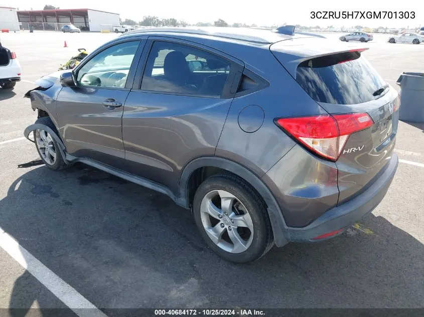 2016 Honda Hr-V Ex-L VIN: 3CZRU5H7XGM701303 Lot: 40684172