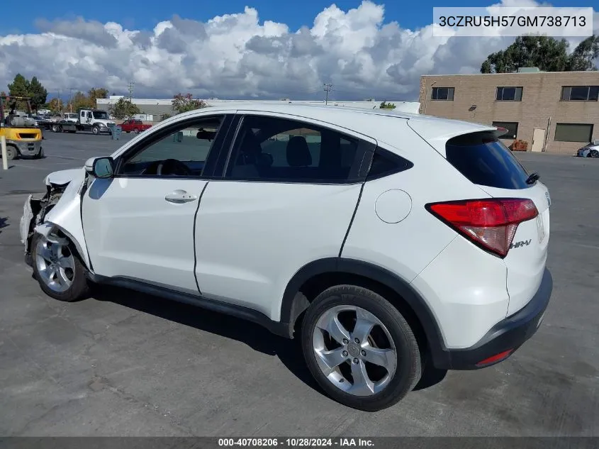 2016 Honda Hr-V Ex VIN: 3CZRU5H57GM738713 Lot: 40708206