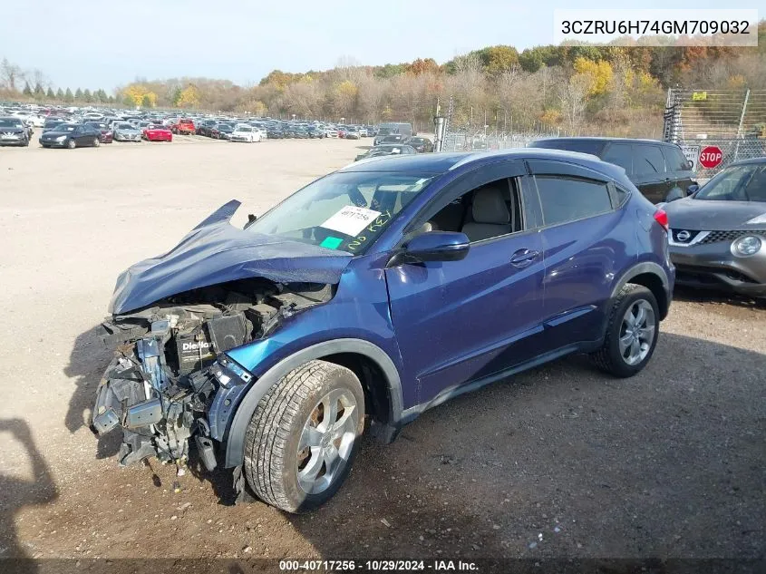 2016 Honda Hr-V Ex-L VIN: 3CZRU6H74GM709032 Lot: 40717256