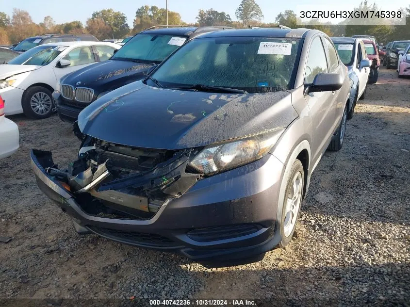 3CZRU6H3XGM745398 2016 Honda Hr-V Lx