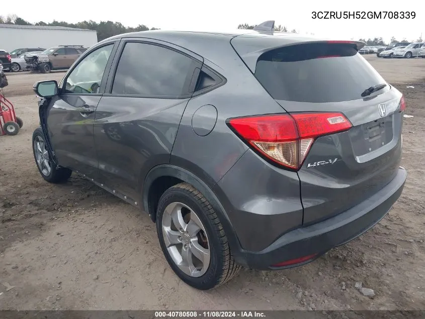 2016 Honda Hr-V Ex VIN: 3CZRU5H52GM708339 Lot: 40780508