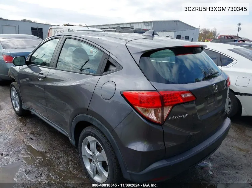 2016 Honda Hr-V Lx VIN: 3CZRU5H3XGM730345 Lot: 40810345