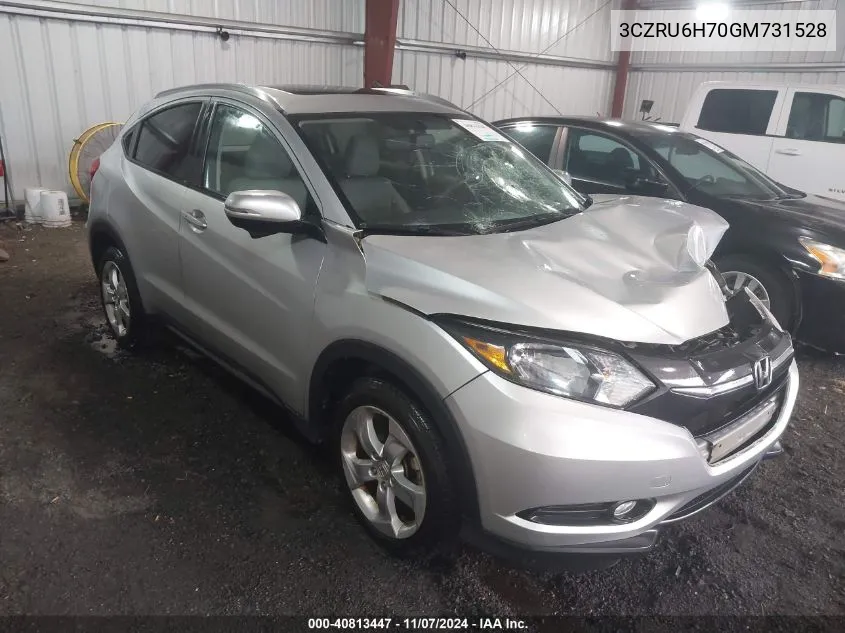 2016 Honda Hr-V Ex-L VIN: 3CZRU6H70GM731528 Lot: 40813447