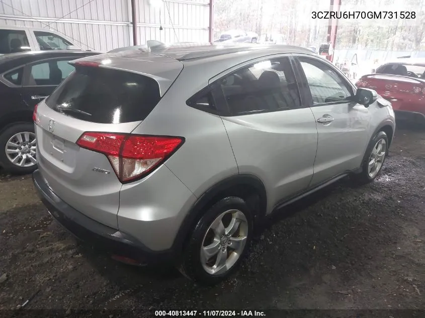 2016 Honda Hr-V Ex-L VIN: 3CZRU6H70GM731528 Lot: 40813447