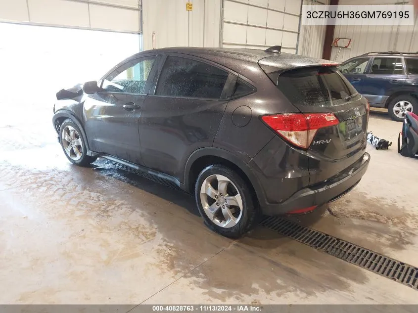 2016 Honda Hr-V Lx VIN: 3CZRU6H36GM769195 Lot: 40828763