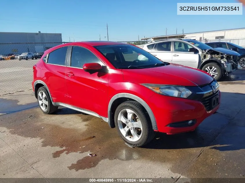 2016 Honda Hr-V Ex VIN: 3CZRU5H51GM733541 Lot: 40845995