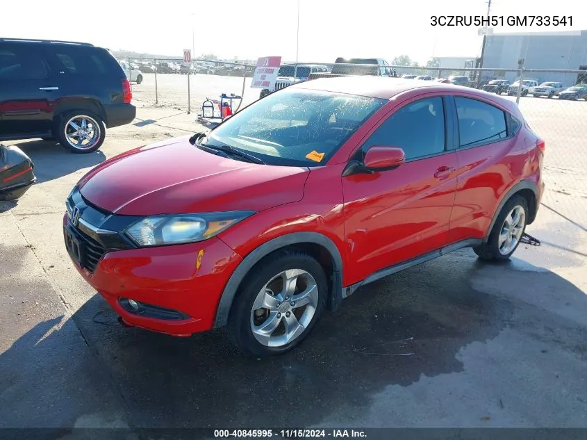 2016 Honda Hr-V Ex VIN: 3CZRU5H51GM733541 Lot: 40845995