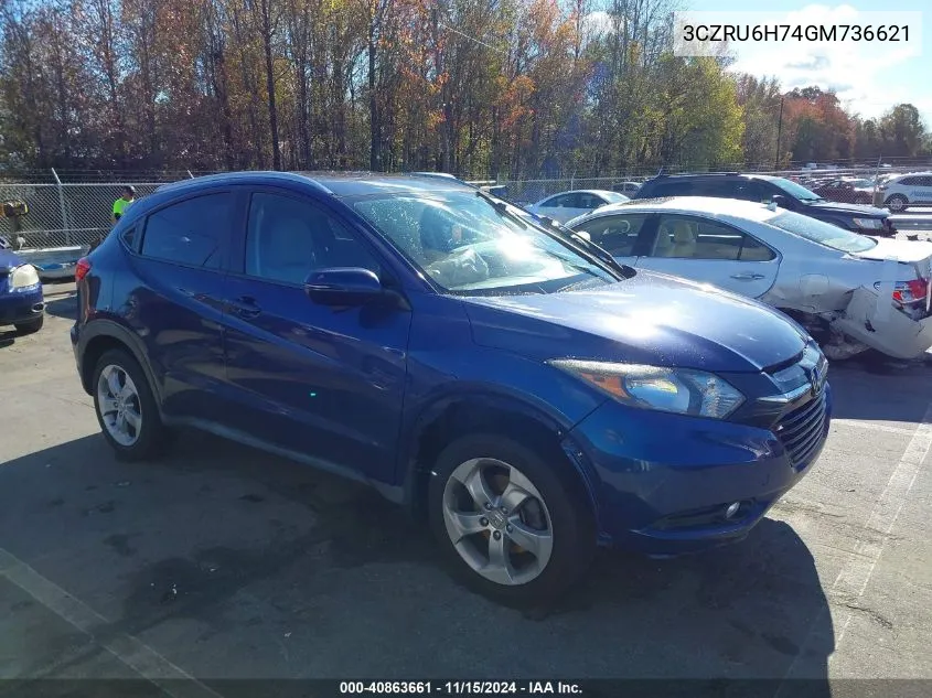 2016 Honda Hr-V Ex-L VIN: 3CZRU6H74GM736621 Lot: 40863661