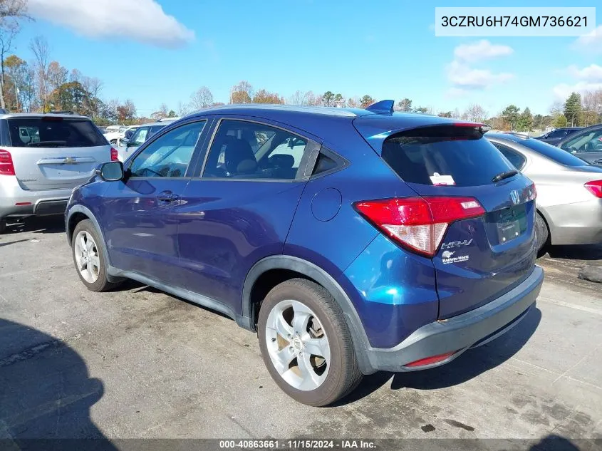 2016 Honda Hr-V Ex-L VIN: 3CZRU6H74GM736621 Lot: 40863661