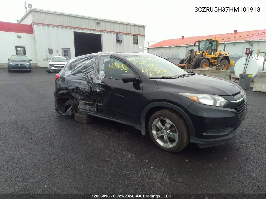 2017 Honda Hr-V Lx VIN: 3CZRU5H37HM101918 Lot: 12066815