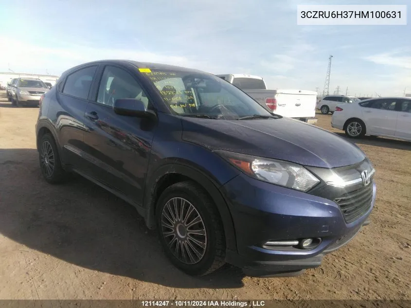 2017 Honda Hr-V Lx VIN: 3CZRU6H37HM100631 Lot: 12114247