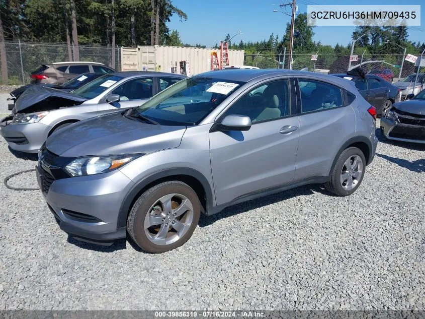 2017 Honda Hr-V Lx VIN: 3CZRU6H36HM709435 Lot: 39856319