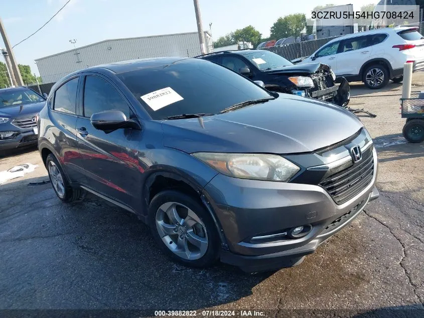 2017 Honda Hr-V Ex VIN: 3CZRU5H54HG708424 Lot: 39882822