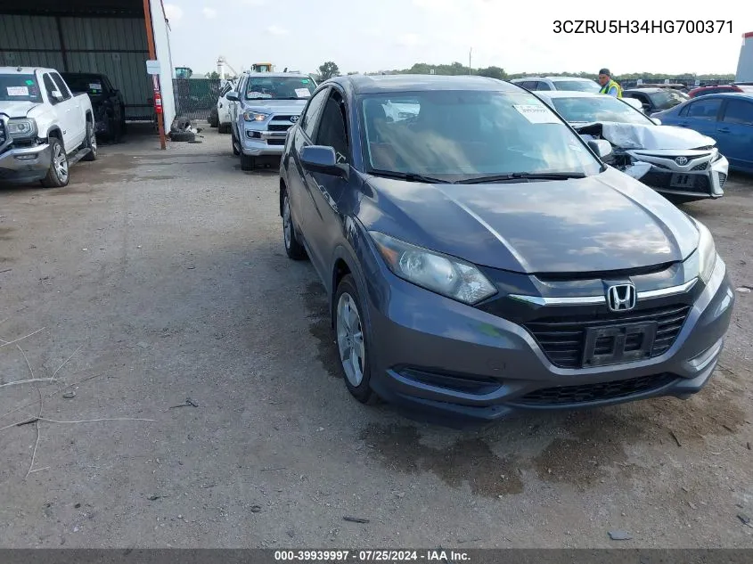 3CZRU5H34HG700371 2017 Honda Hr-V Lx