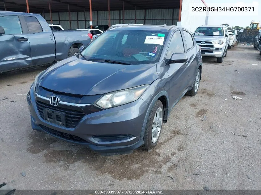 3CZRU5H34HG700371 2017 Honda Hr-V Lx