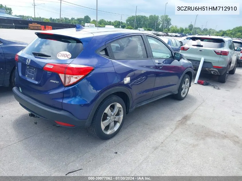 2017 Honda Hr-V Ex VIN: 3CZRU6H51HM712910 Lot: 39977062