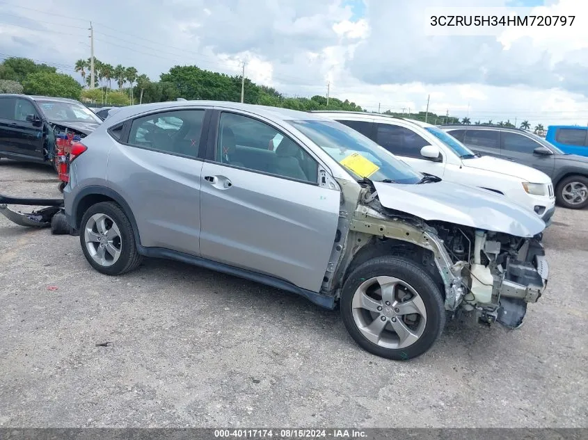 2017 Honda Hr-V Lx VIN: 3CZRU5H34HM720797 Lot: 40117174