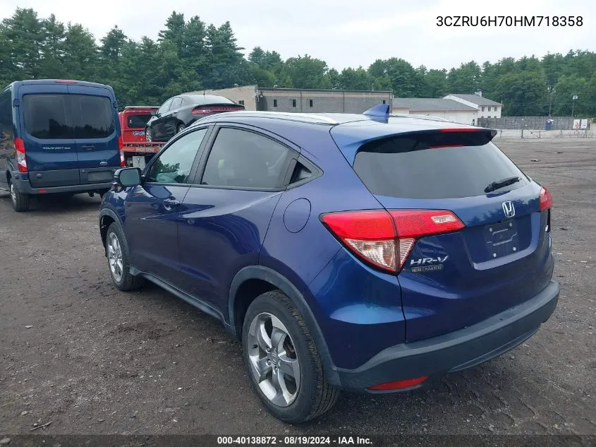 2017 Honda Hr-V Ex-L VIN: 3CZRU6H70HM718358 Lot: 40138872